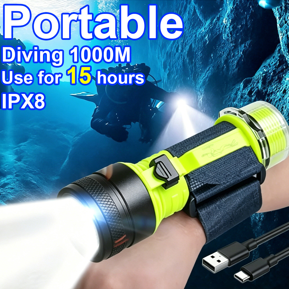 Underwater Flashlight - Новый портативный профессиональный светодиодный фонарь для