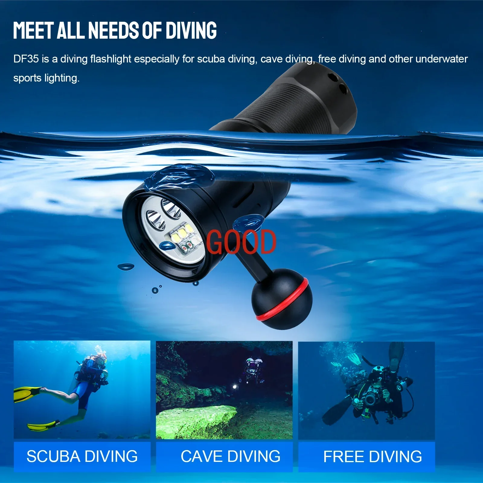 Подводный фонарь Trustfire DF3 – обзор и цена Underwater Flashlight
