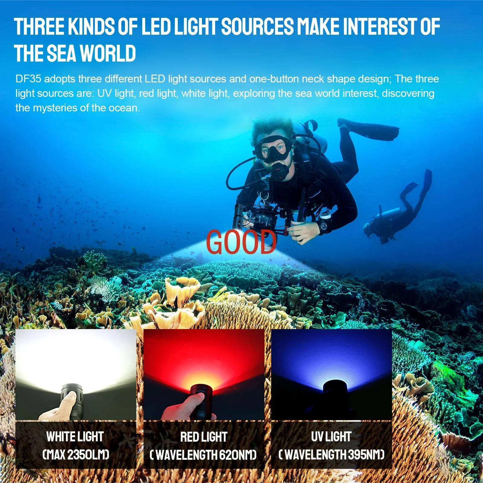 Подводный фонарь Trustfire DF3 – обзор и цена Underwater Flashlight
