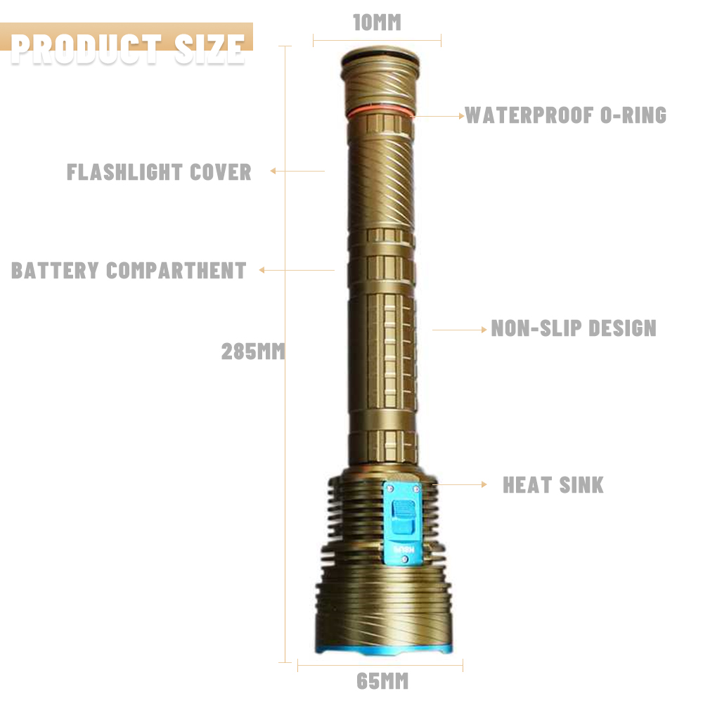 Фонарь для дайвинга с 9 светод – обзор и цена Underwater Flashlight