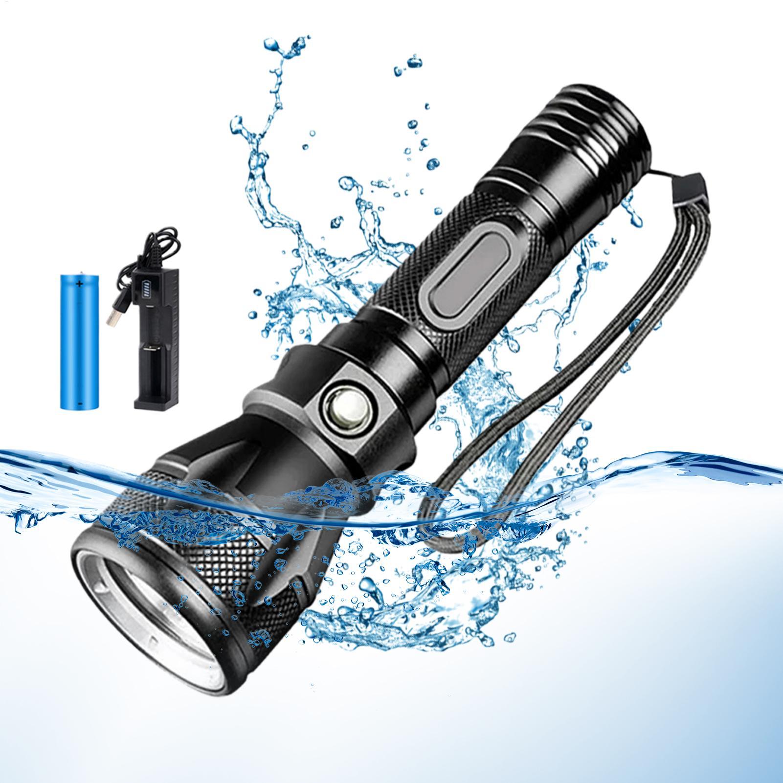 Мощный перезаряжаемый водонепр – обзор и цена Underwater Flashlight