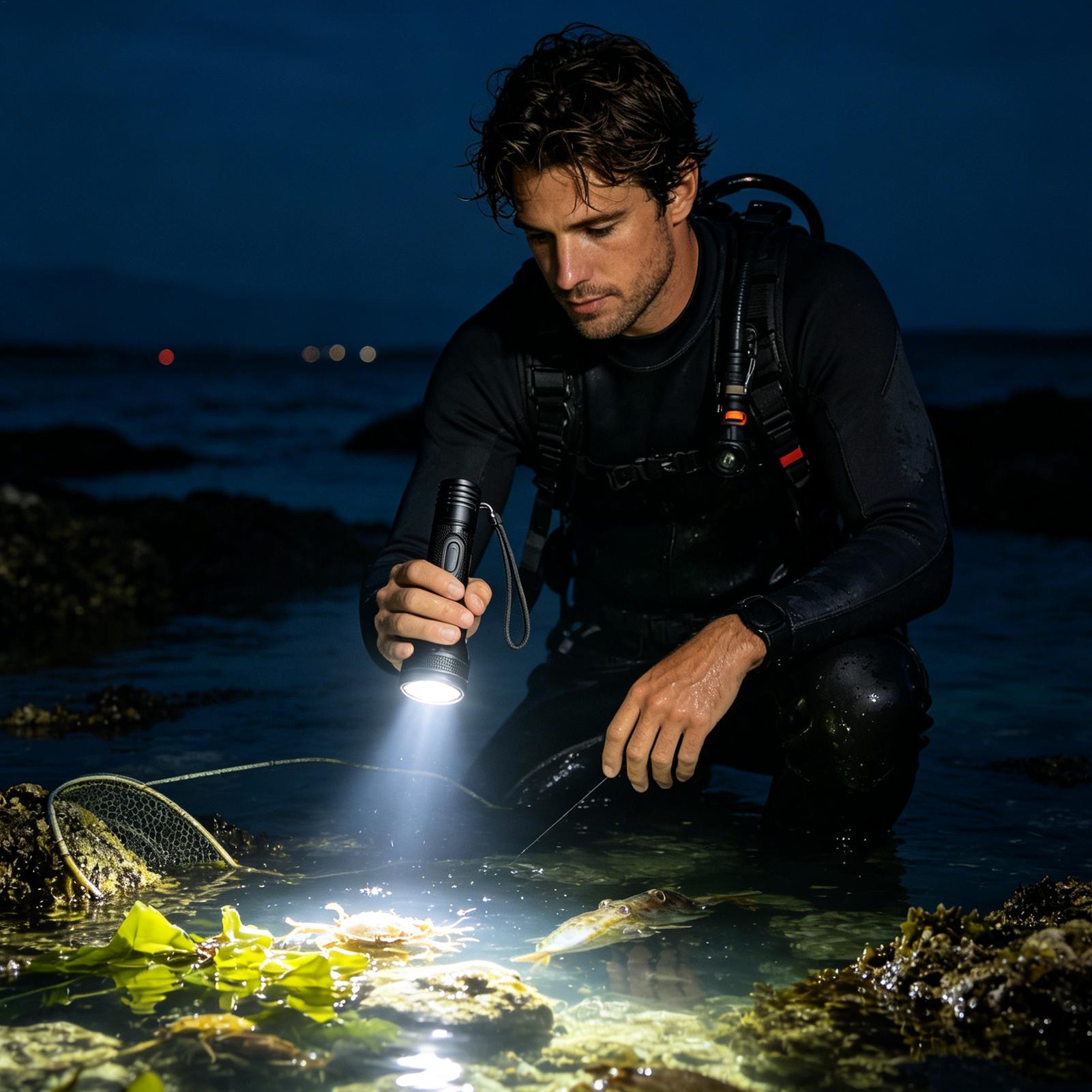 Мощный перезаряжаемый водонепр – обзор и цена Underwater Flashlight